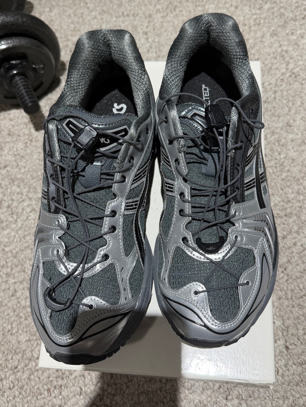 Asics Men’s Dark Gray Lace-Up Athletic Trainers